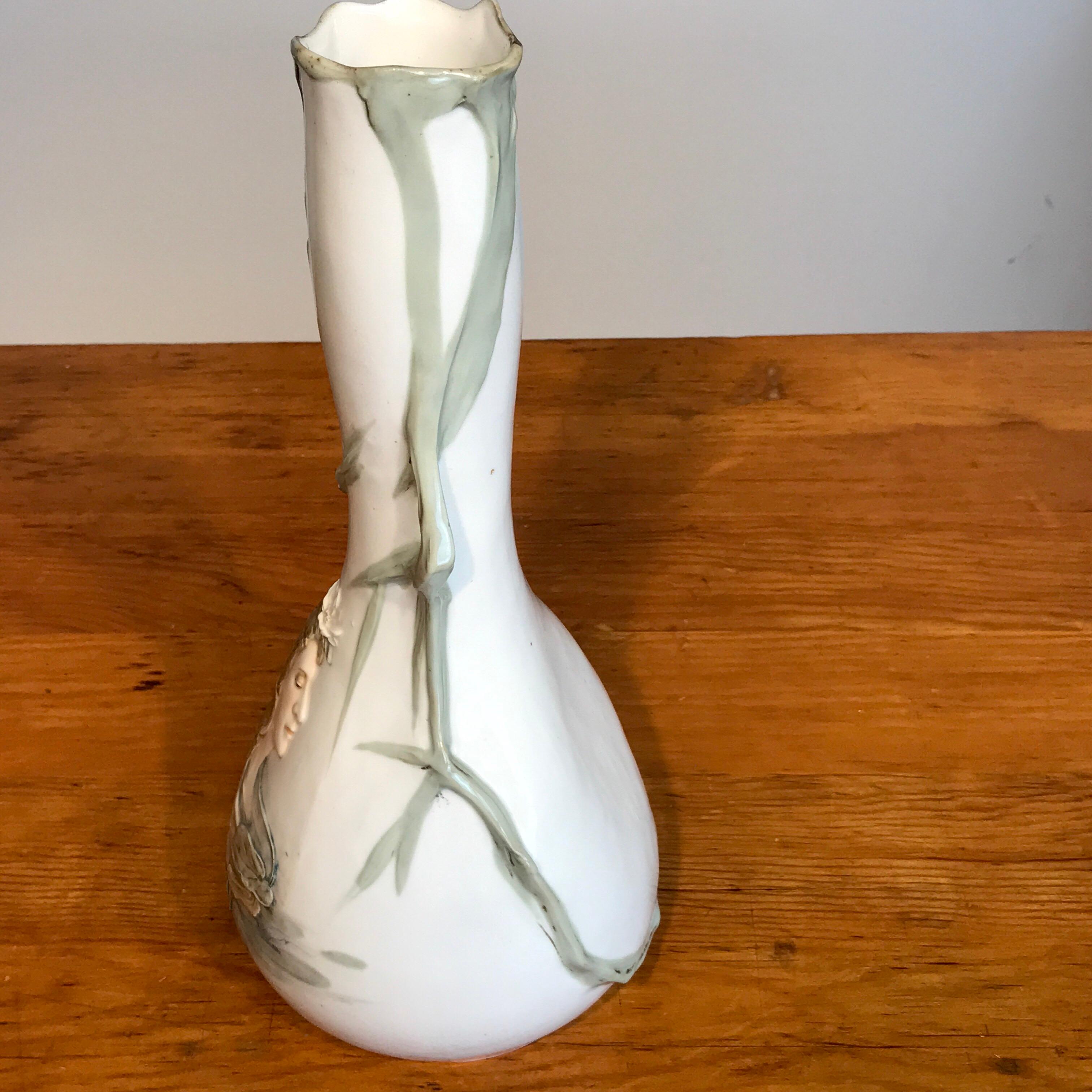 Art Nouveau Portrait Vase Attributed to Teplitz For Sale 2