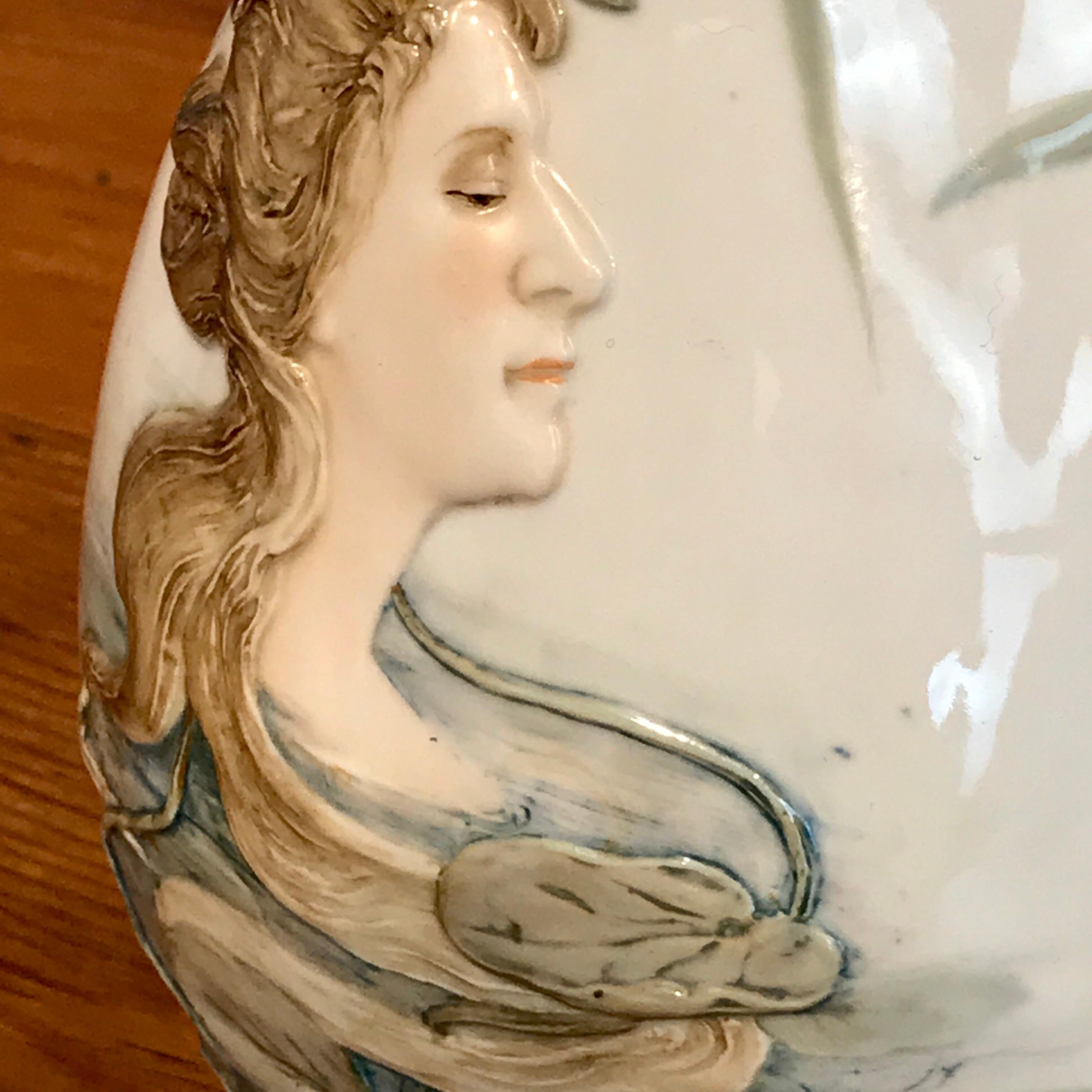 20th Century Art Nouveau Portrait Vase Attributed to Teplitz For Sale