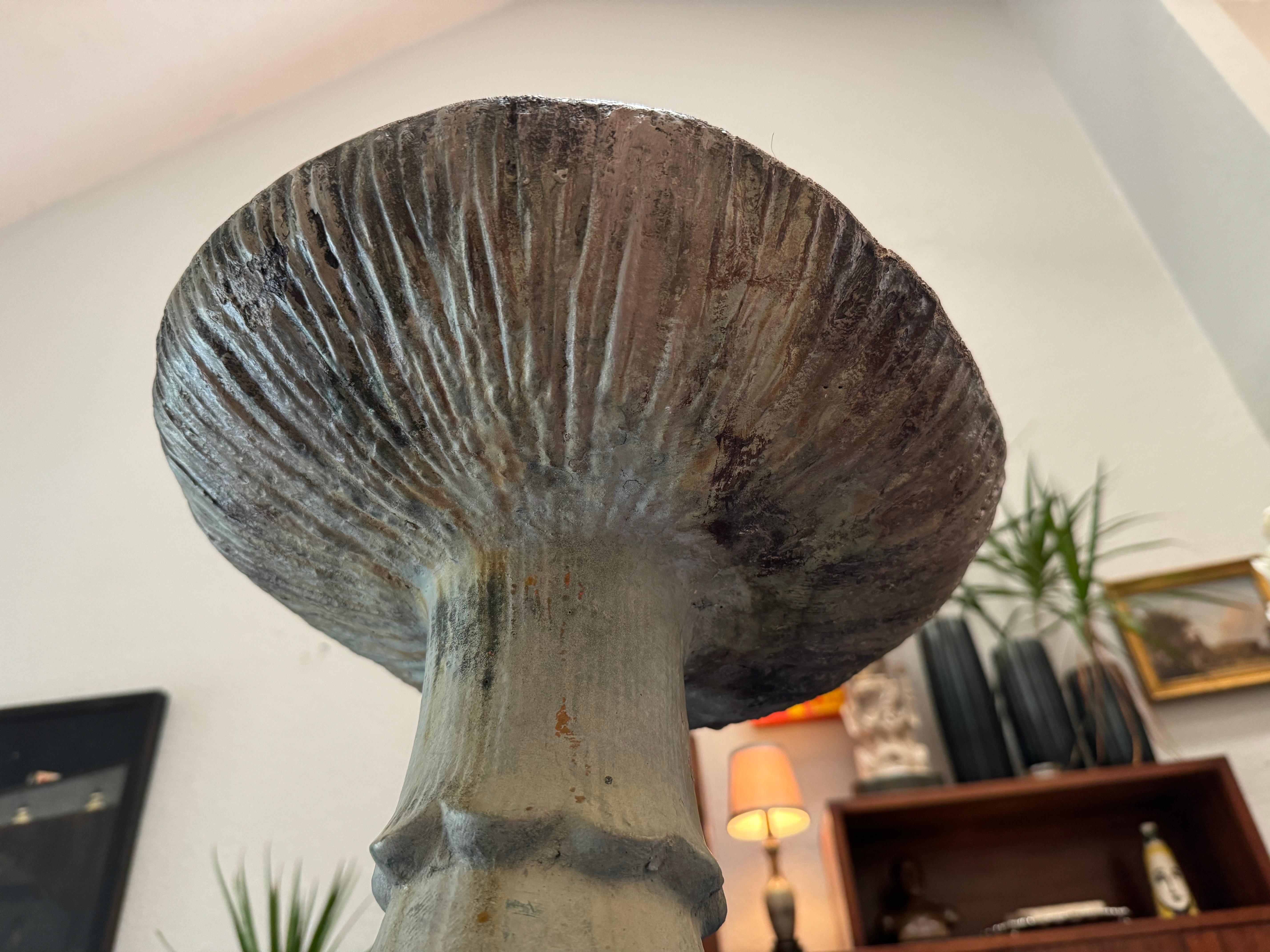 Vintage Whimsical Cast Stone Mushroom Garden Ornament, circa 1960 3