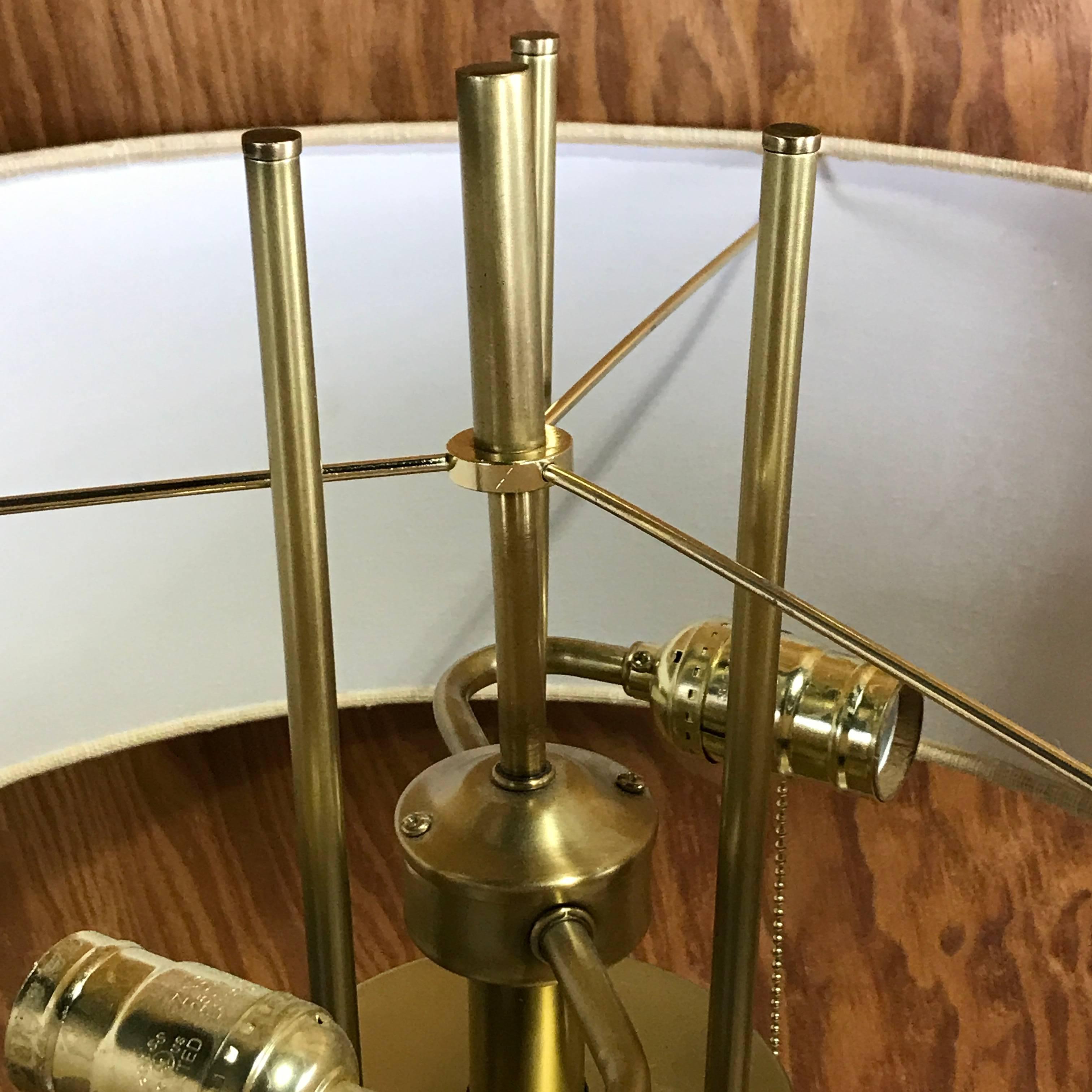 Mid-Century Modern Brass Tripod Lamp in the Style of Robsjohn-Gibbings In Good Condition In West Palm Beach, FL