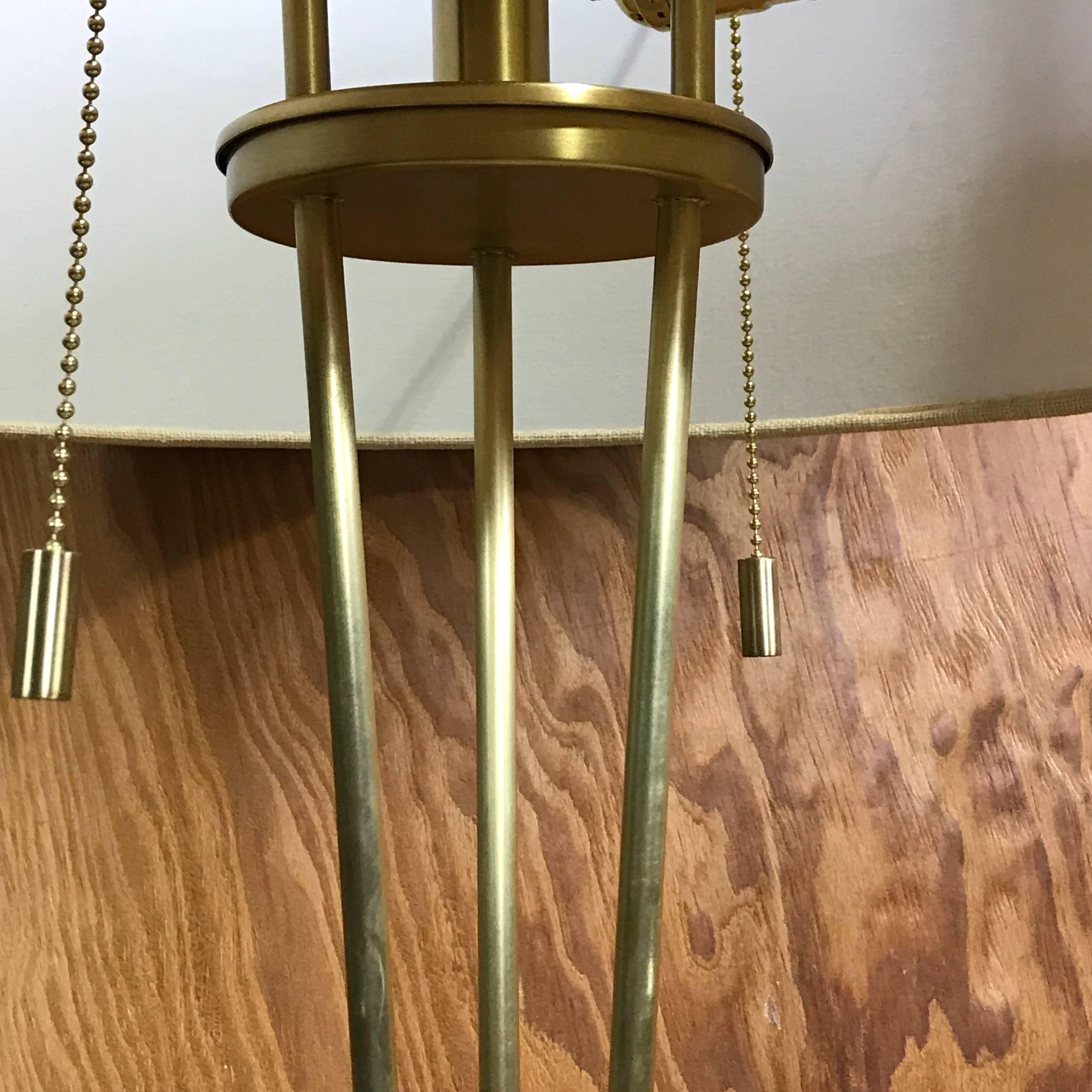 Contemporary Mid-Century Modern Brass Tripod Lamp in the Style of Robsjohn-Gibbings