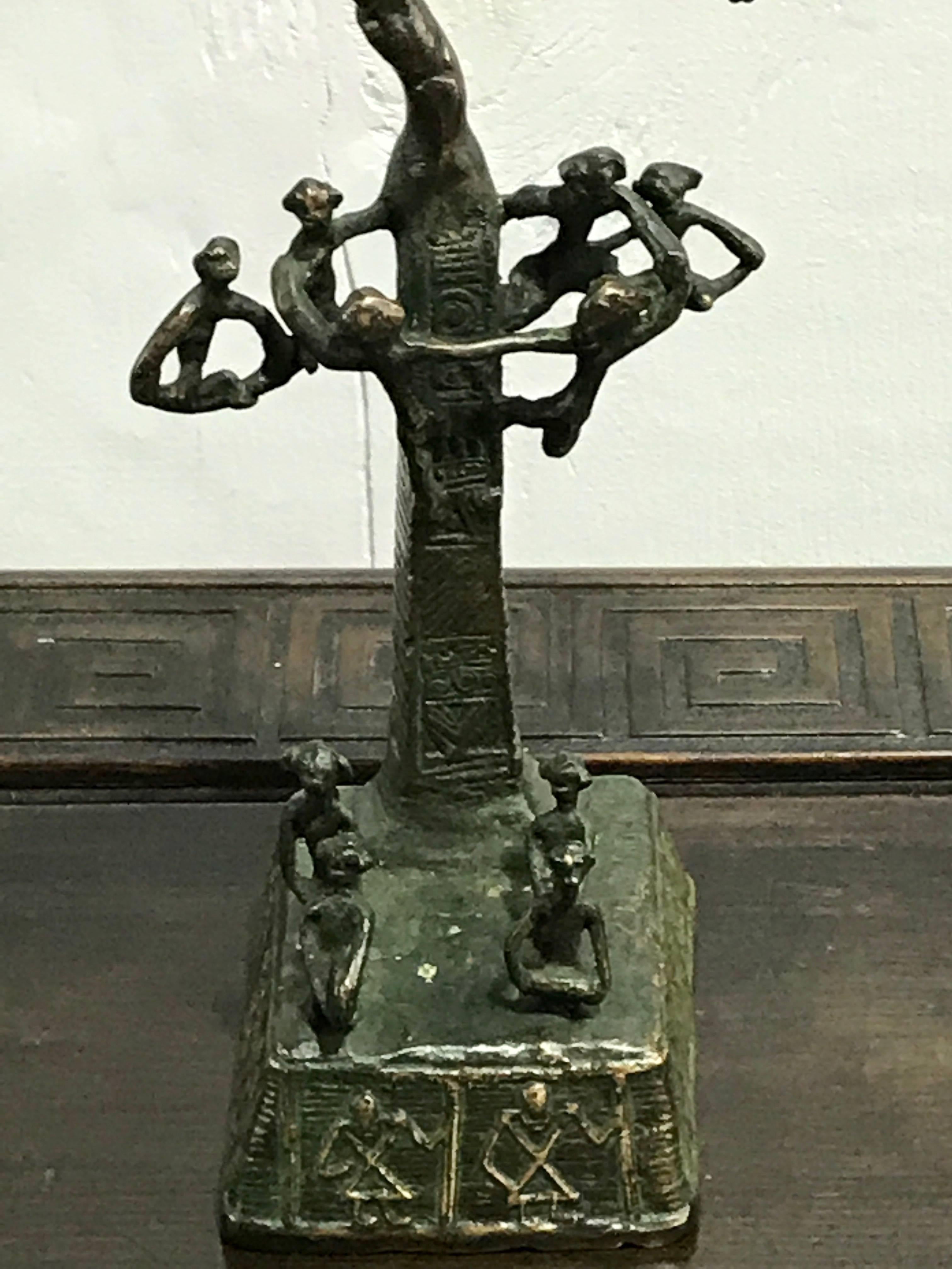Mid-Century moderno Scultura africana in bronzo 