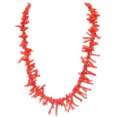 Antique Natural Coral Branch Necklace