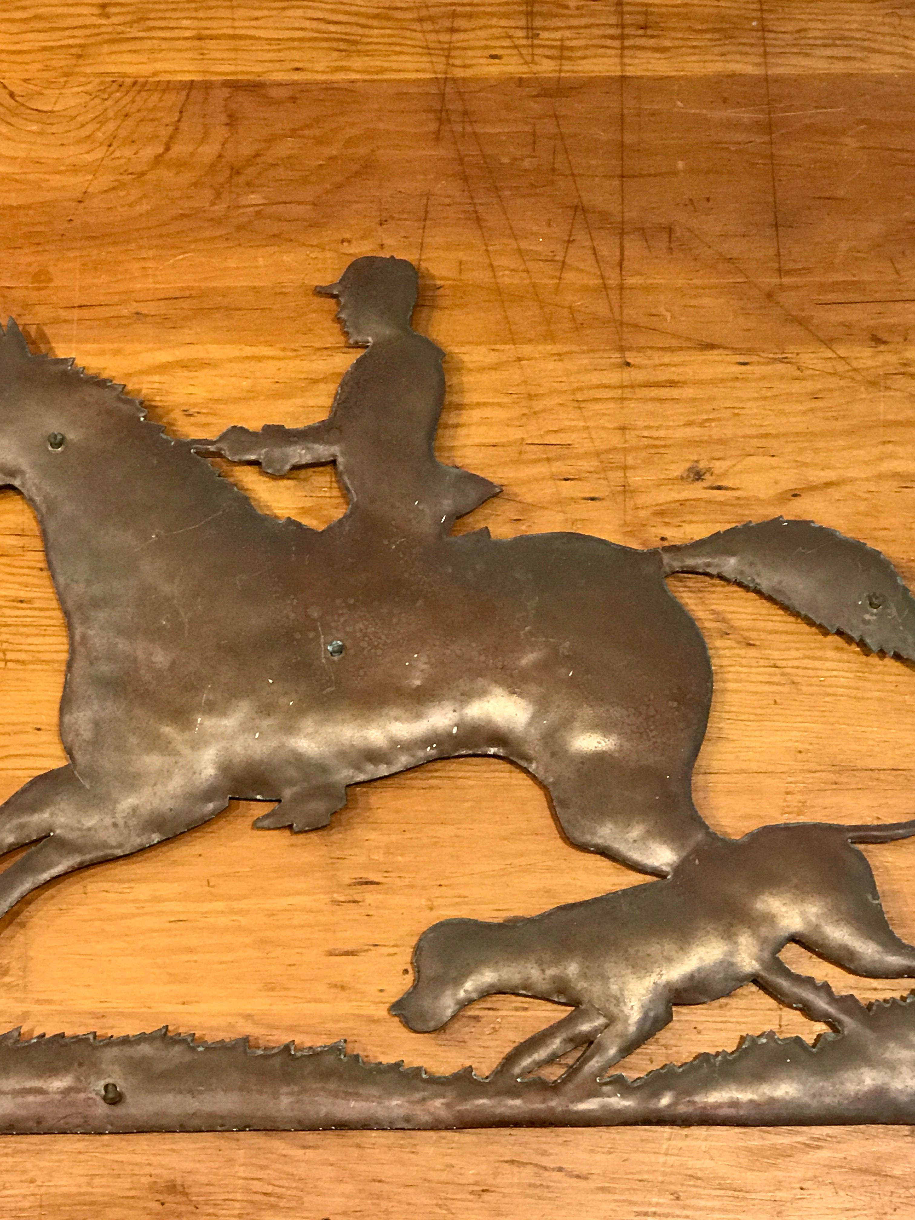 20th Century Six Copper Fox Hunt Motif Wall Sculptures in the Style of Wilhelm Hunt Diederich