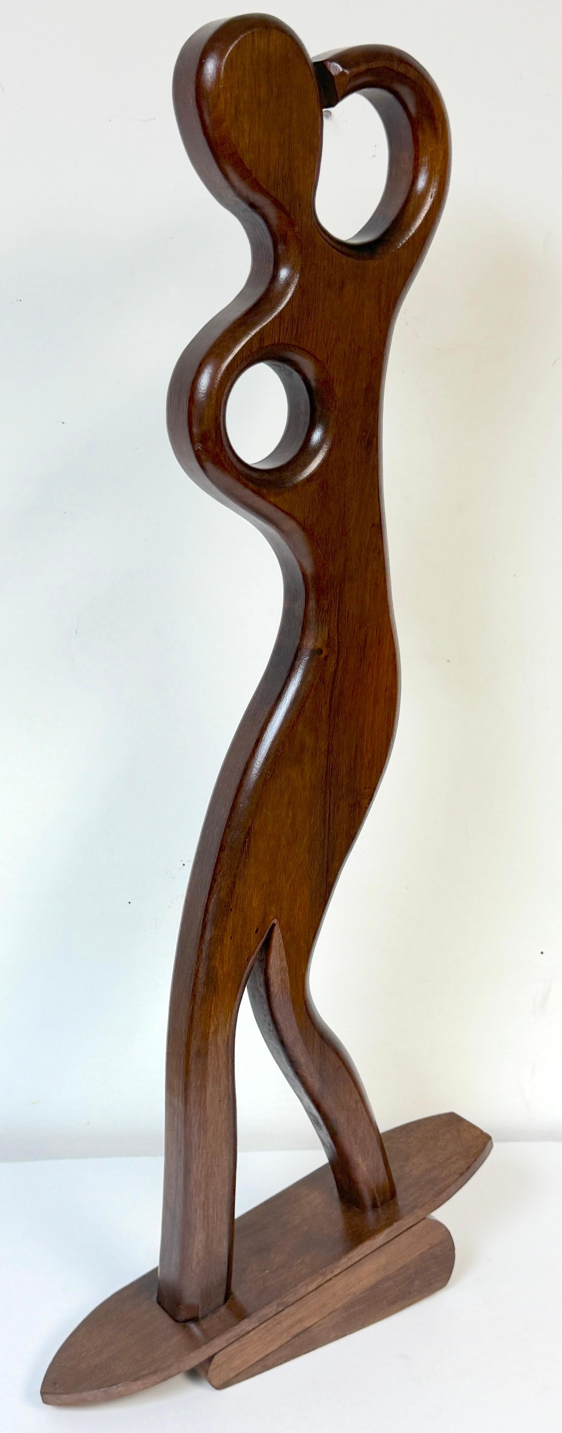 Coppia di sculture in teak di William Westenhaver per Witco - Il diportista e il surfista in vendita 5