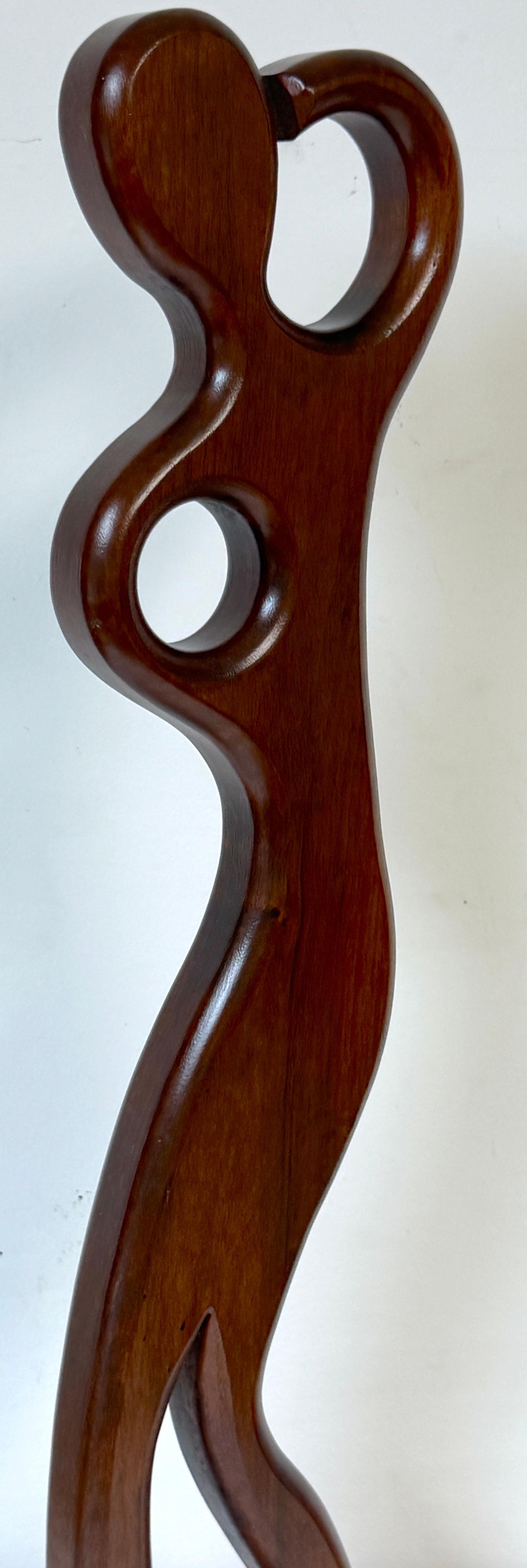 Coppia di sculture in teak di William Westenhaver per Witco - Il diportista e il surfista in vendita 6