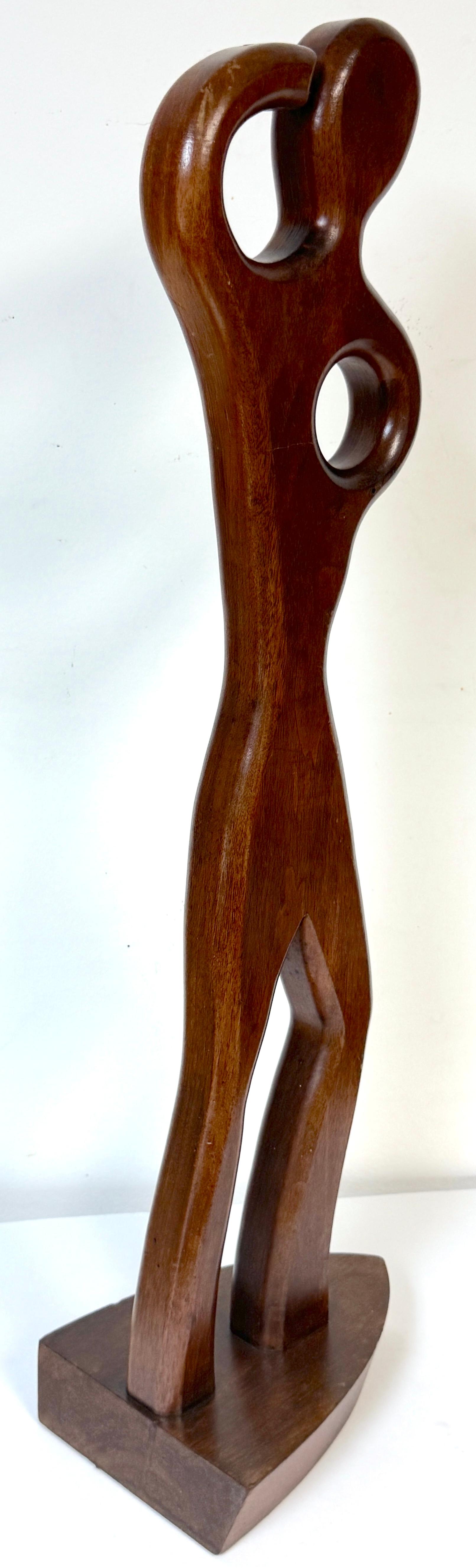 Coppia di sculture in teak di William Westenhaver per Witco - Il diportista e il surfista in vendita 10