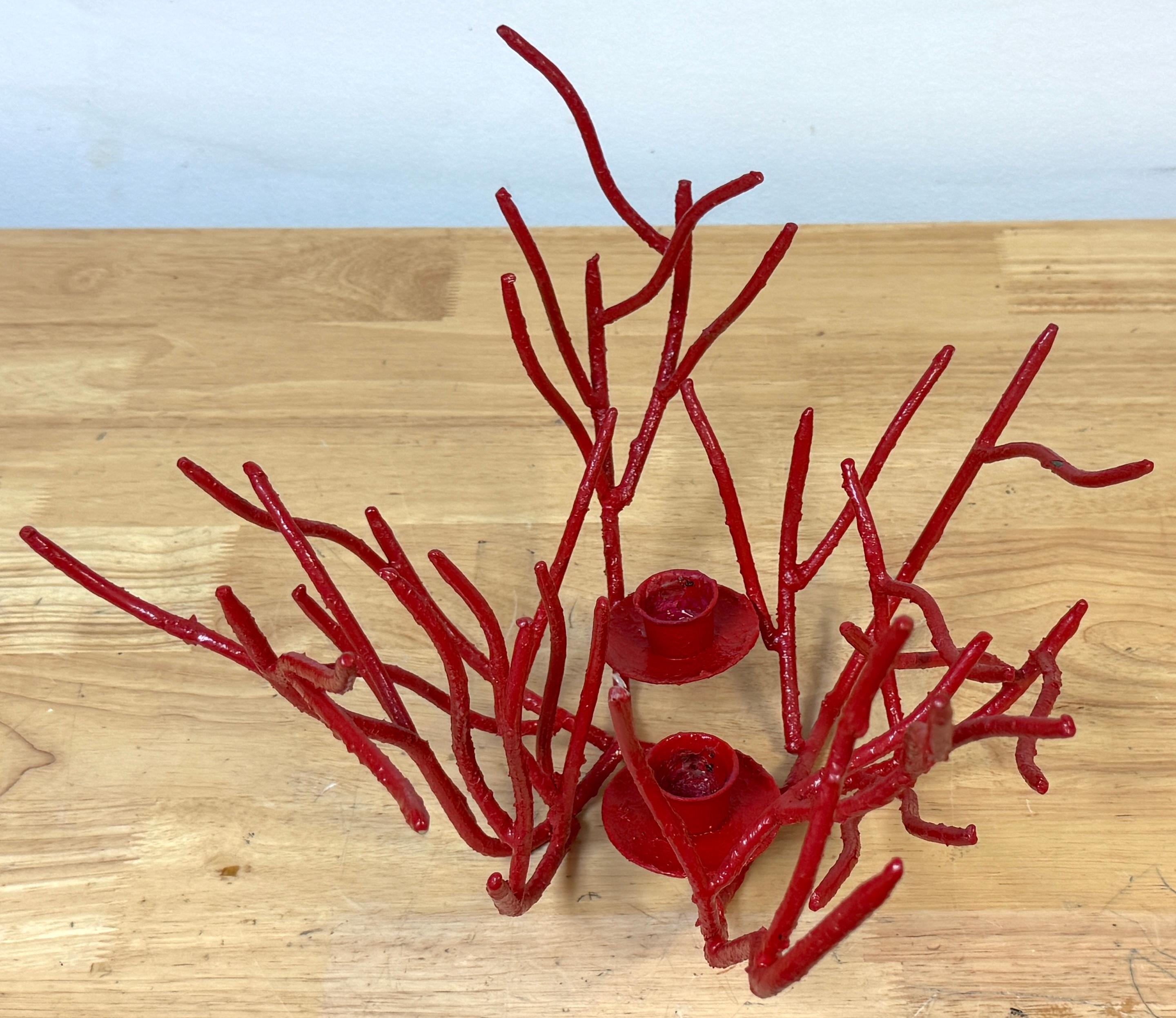 Coppia di candelabri italiani a forma di corallo nello stile di Tony Duquette in vendita 1