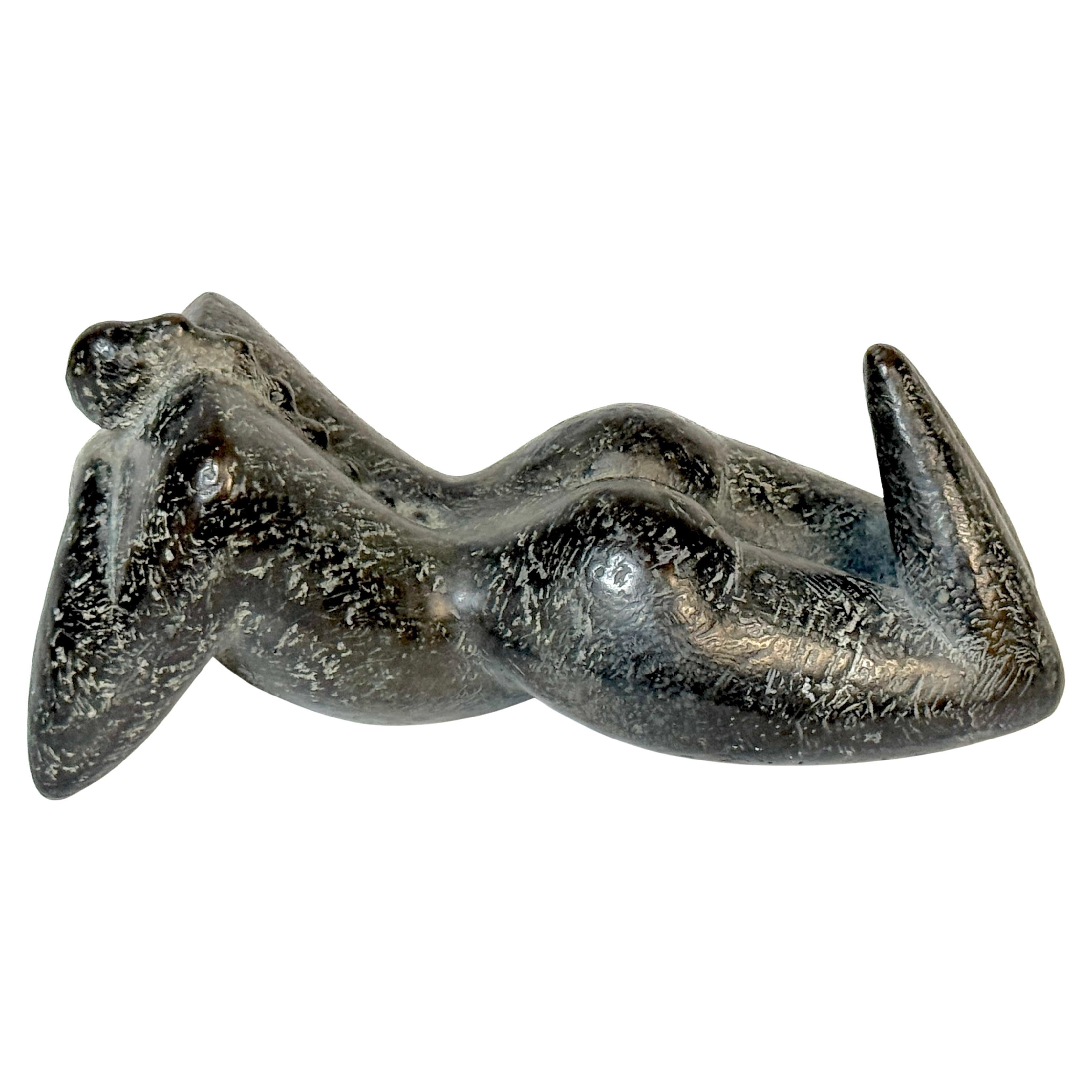 “Liggend (Reclining)” by Kyle Smith, Bronze Nude with Ponytail, Edition 2 of 9 For Sale