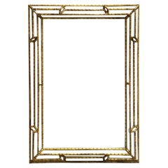 La Barge Italian Giltwood Carved Rectangular Geometric Mirror (miroir géométrique rectangulaire sculpté en bois doré)