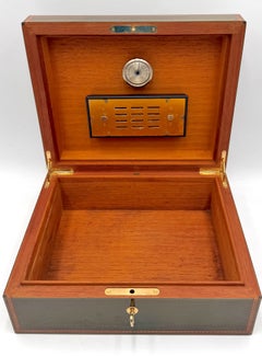 Elie Bleu Paris “Flor de Tabacos” Harewood Marquetry Cigar Humidor, with Key