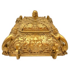 E.F. Caldwell Attributed Renaissance Revival Ormolu Inkwell, circa 1900