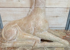 Mid-Century Modern 2-Piece Seated Giraffe Sculpture Attrib. Austin Productions