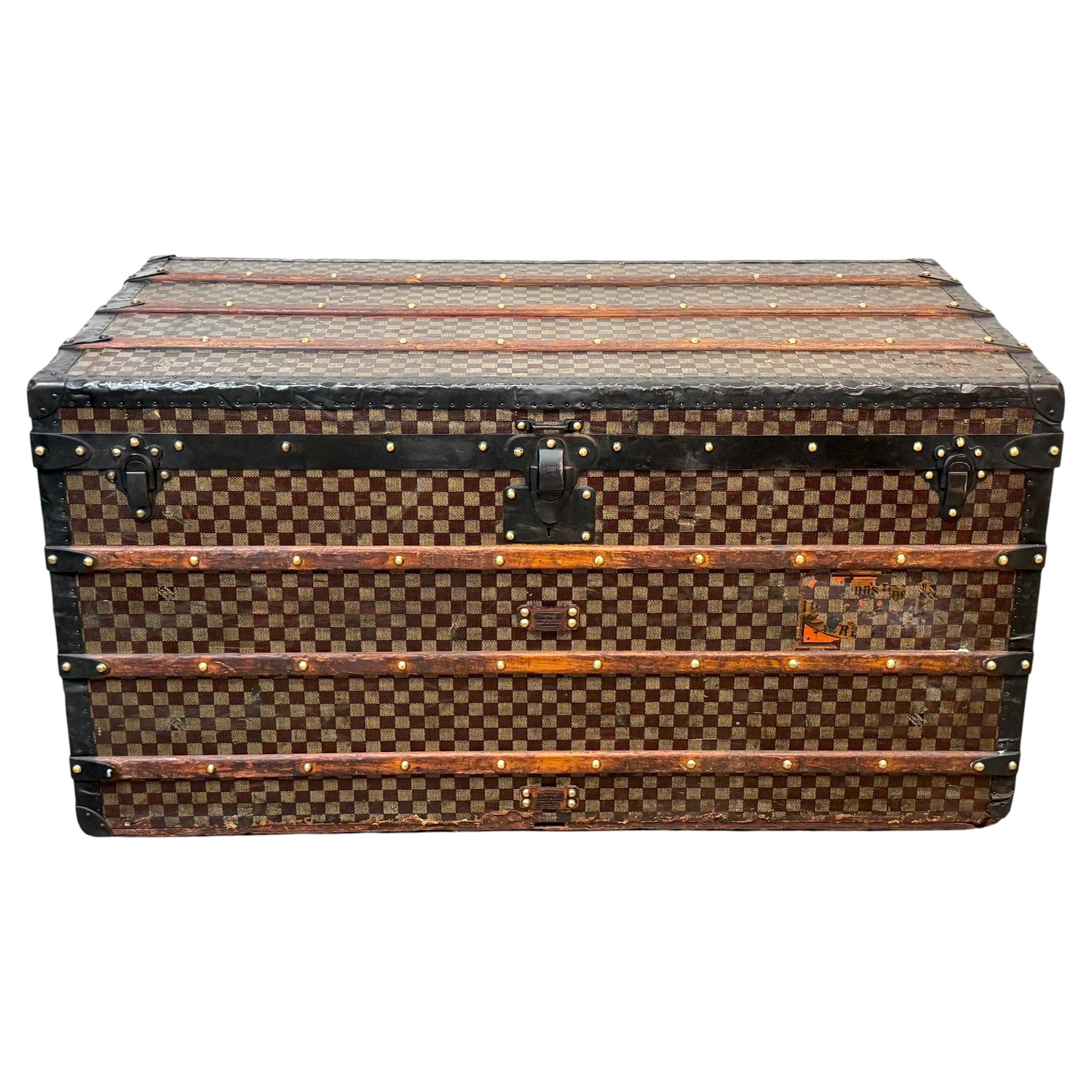 Baul da viaggio in tela Damier di Louis Vuitton dei primi anni, 1890 circa, n. 43934