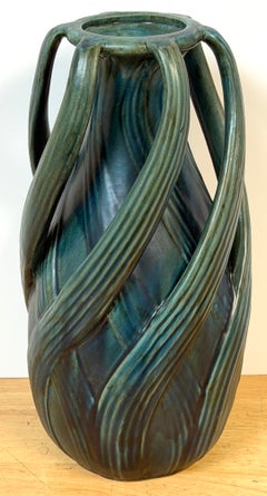 Vaso Art Nouveau “Amphora” di Paul Dachsel, Teplitz, verde iridescente, 1905 circa