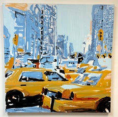 Gran atasco de taxis en Nueva York. Óleo, Salomon, 2016