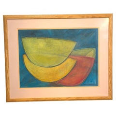 Yolanda Vásquez Petrocelli Watercolor Still Life of Melons, 1998