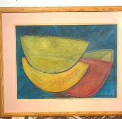 Yolanda Vásquez Petrocelli Watercolor Still Life of Melons, 1998