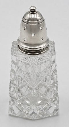Goldschmiede & Silberschmiede Co. Zuckerdose aus Sterlingsilber und geschliffenem Glas, 1911