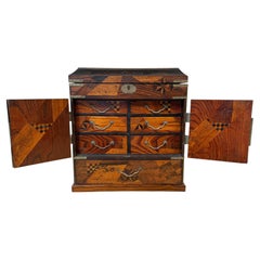 Meiji Japanese Yosegi Marquetry Kodansu Jewelry Cabinet, circa 1900
