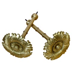 French Napoleon III Bronze Acanthus Curtain Tiebacks , Pair, circa 1860