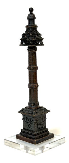 Ferdinand Barbedienne French Grand Tour Bronze Paschal Column, circa 1870