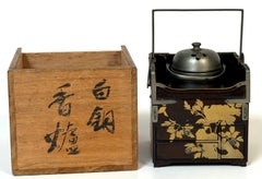 Japanese Meiji Gold Maki-e Lacquer Tabako-Bon Smoking Cabinet, Circa 1900