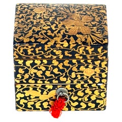 Japanese Meiji Miniature Gold Maki-e Two-Tier Jūbako, circa 1890