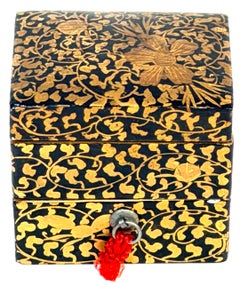 Japanese Meiji Miniature Gold Maki-e Two-Tier Jūbako, circa 1890