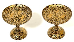 Pair of Japanese Meiji Miniature Gold Maki-e Lacquer Takatsuki Stands