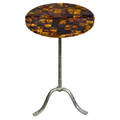 Maitland-Smith Tessellated Coconut Shell and Silvered Bronze Drinks Table