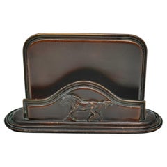 Art Deco Bronze Equestrian Business Card Holder, circa 1925