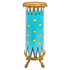 Early 20th Century Turquoise Cloisonné Enamel and Gilt Brass Tripod Vessel