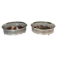 Pair of Regency-Style Silver-Plated Gallery Serving Trays, USA, 1960s