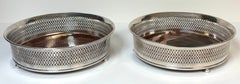 Pair of Regency-Style Silver-Plated Gallery Serving Trays, USA, 1960s