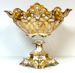 Large Old Paris Gilt Reticulated Centerpiece, Jacob Petit Atributted, circa 1850