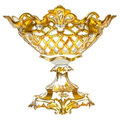 Large Old Paris Gilt Reticulated Centerpiece, Jacob Petit Atributted, circa 1850