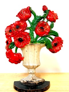 Hubley No. 440 “Poppy Vase” Painted Cast-Iron Doorstop, circa 1930
