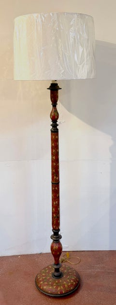 Frederick Cooper Kashmiri Polychrome Lacquer Floor Lamp, Circa 1970s