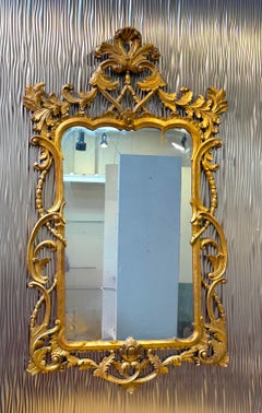 English Georgian Revival Giltwood Openwork Trellis Mirror, Circa 1925