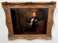 Signed N. Pugin English Victorian Bachelor, Terrier and Cocktail, Circa 1860