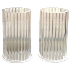 Pair of Lucite Column Dining Table Bases Attributed to Charles Hollis Jones