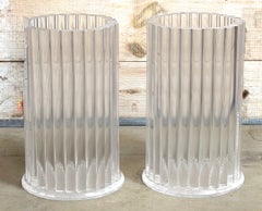 Pair of Lucite Column Dining Table Bases Attributed to Charles Hollis Jones