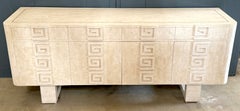Maitland-Smith Tessellated Stone Floating Credenza Greek Key Motif