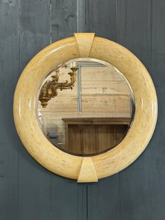 Enrique Garcel Tessellated Split Antler Mirror, Style of Karl Springer
