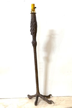 Monumental Aesthetic Movement Bird Talon Lamp, Manner of P. E. Guerin, 19th C.