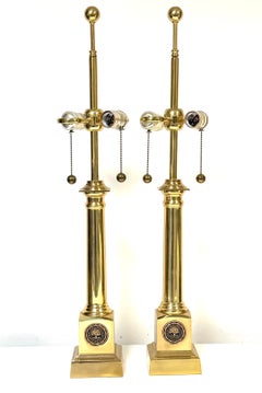 Pair of Brass Doric Column Lamps, for the Citadel, circa 1960s