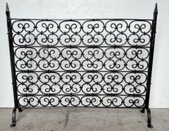 Spanish Revival Wrought Iron Fireplace Screen Attributed to Addison Mizner