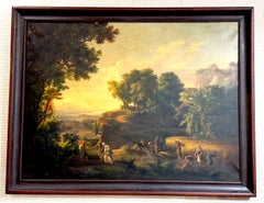 Antique Oil Painting After Nicolas Poussin, Summer, Ruth and Boaz