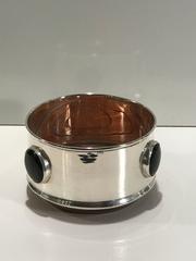 Pair of Stunning Sterling and Onyx Wine Coasters